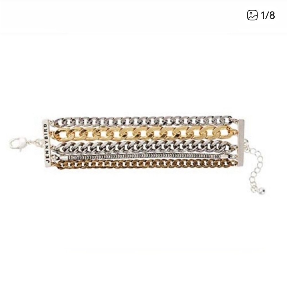 Jenny Bird Mixed Metal Curb Chain Layered Bracelet - Gold/Silver/Rose